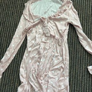 Urban Outfitters Pink and White polka dotted dress